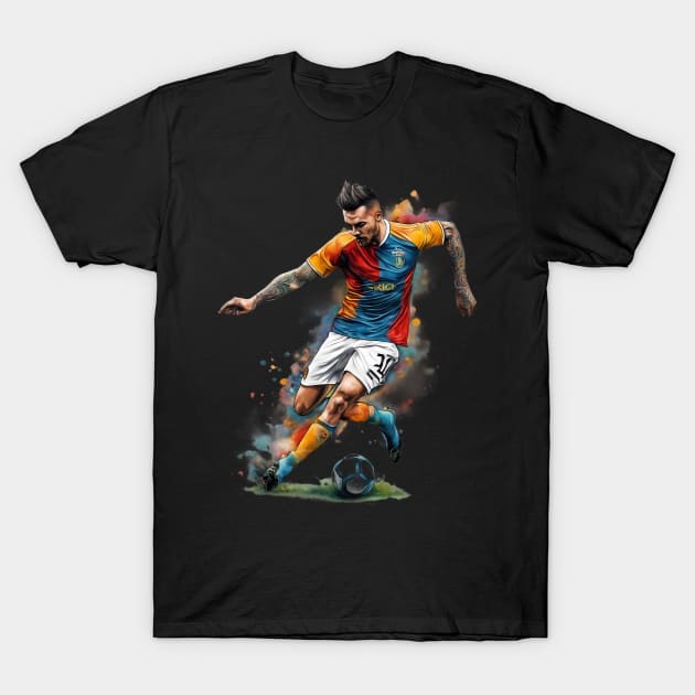 Football Kick T-Shirt by animegirlnft